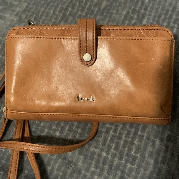 The Sak smartphone crossbody bag/ wristlet/wallet/clutch purse. COLOR: Tobacco - Picture 4 of 4